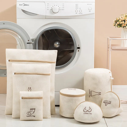 Mesh Laundry Bag Embroidery Letter Washing Bags for Washing Machines Dirty Clothes Storage Basket Bra Organizer Anti-Deformation