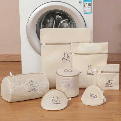 Mesh Laundry Bag Embroidery Letter Washing Bags for Washing Machines Dirty Clothes Storage Basket Bra Organizer Anti-Deformation